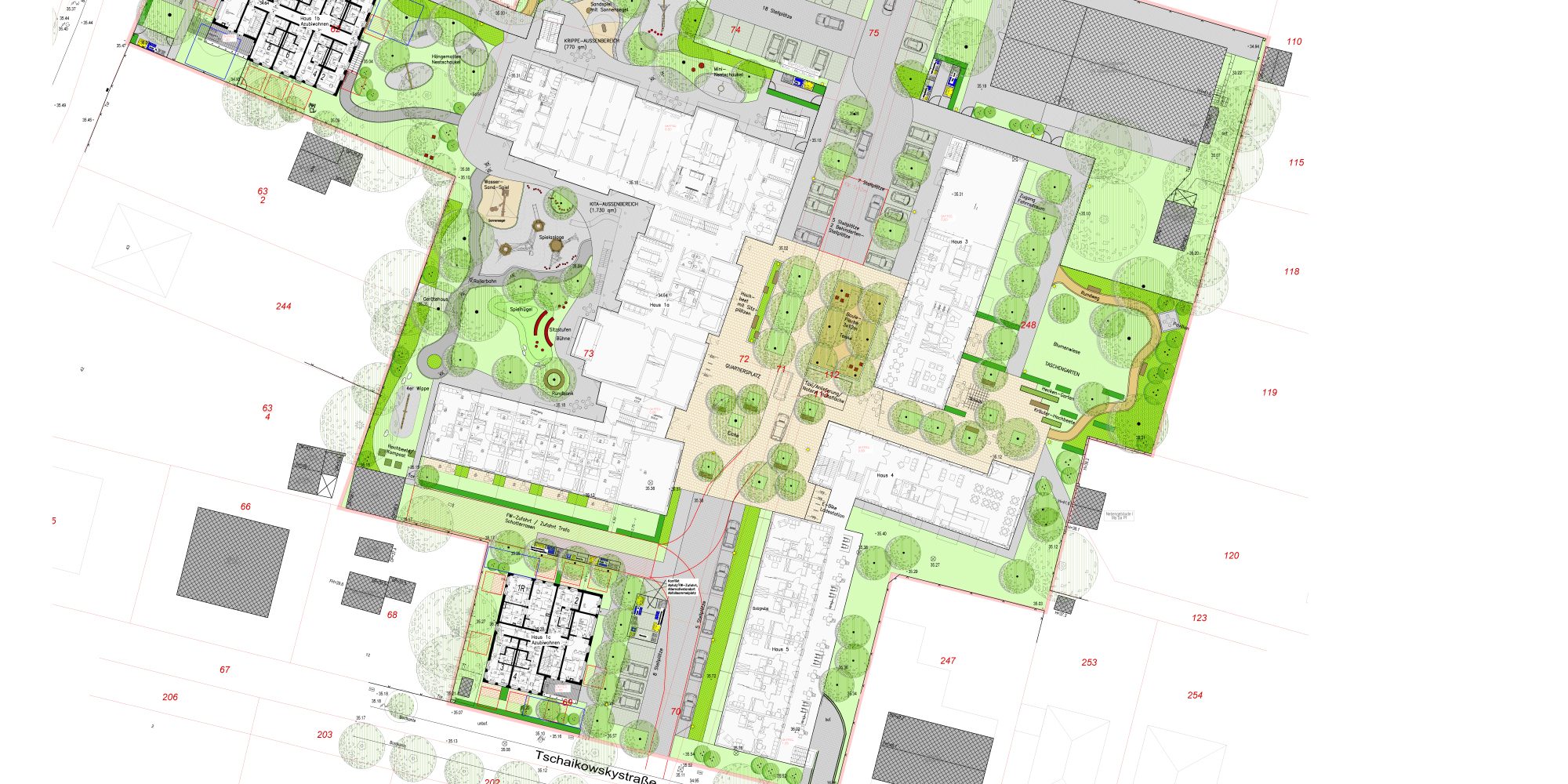 AWO-Eichwalde-Plan Übersichtsplan Freianlagen - Zwischenstand